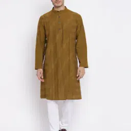 fabindia Stripes Mandarin Collar Long Kurta-picture-31