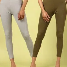 Women Pack of 2 Leggings with Elasticated Waistband-image-51