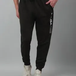 Men Typographic Print Joggers with Insert Pockets-image-1