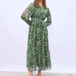styli Floral A-Line Maxi Dress-picture-12