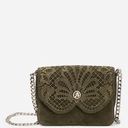label ritu kumar Scallop Lace Sling bag with Chain Strap-picture-12