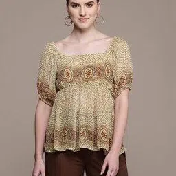 label ritu kumar Printed Flared Top-picture-11