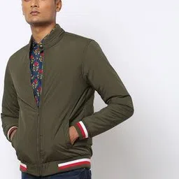 ajio Slim Fit Zip-Front Bomber Jacket-picture-35