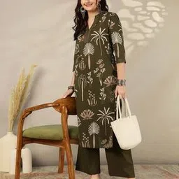 gulmohar jaipur Women Tropical Print Straight Kurta Set-picture-35