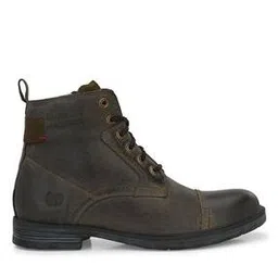 mondain Men Lace-Fastening Flat Heeled Boots with Round Toes-picture-39