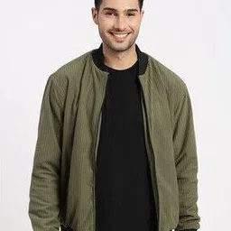 showoff Men Slim Fit Zip-Front Bomber Jacket-picture-45