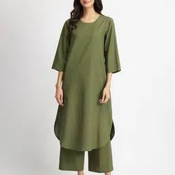 pink fort Women Linen Suit Set-picture-13