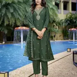 royal export x ag Women Embroidered Straight Kurta with Pants & Dupatta-picture-37