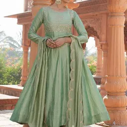 momina fashion Women Embroidered A-Line Kurta Set image 1