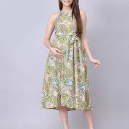 moms maternity Women Paisley Print Fit & Flare Dress-picture-48