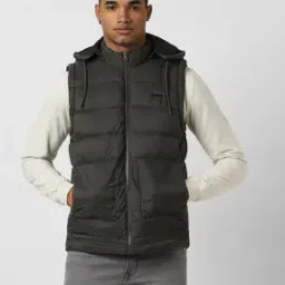 peter england Men Quilted Regular Fit Gilet with Zipper Pockets-picture-12