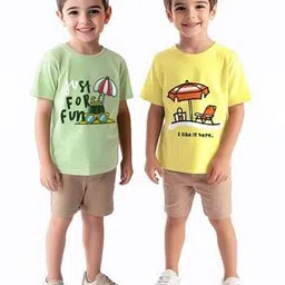 nauti nati Pack of 2 Boy Regular Fit Round-Neck T-Shirts-picture-41