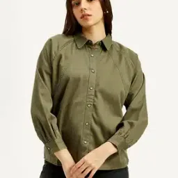 levi's Women Regular Fit Shirt with Spread Collar-picture-22
