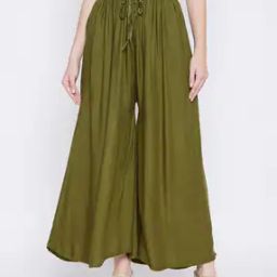 clora creation Flared Palazzo with Elasticated Waist-picture-33
