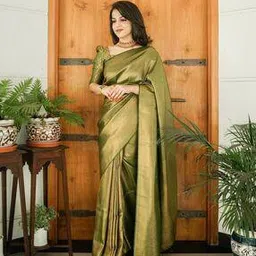 nyrika Women Litchi Silk Saree with Contrast Border-picture-50