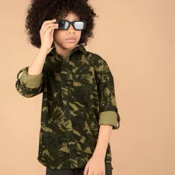 crimsoune club Boys Leaf Slim Fit Shirt image 1