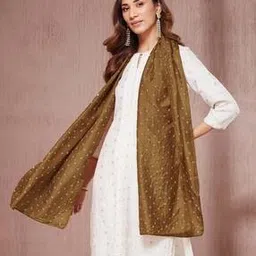 fabindia Women Bandani Print Stole with Stitched Hem-picture-31