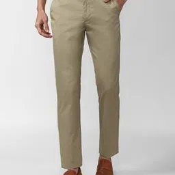 peter england casuals Men Slim Fit Flat-Front Trousers-picture-12