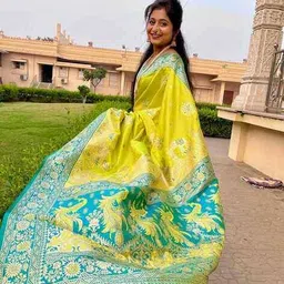 griva designer Women Paithani Silk Printed Saree image 1