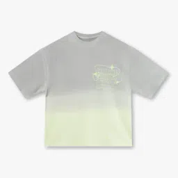 yb dnmx Boys Typographic Print Boxy Fit Crew-Neck T-Shirt image 1