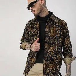 vastrado Men Printed Slim Fit Shirt with Full Sleeves-picture-34