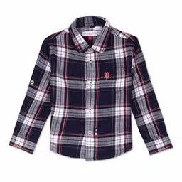 u.s. polo assn. Boys Checked Regular Fit Shirt with Patch Pocket-picture-32