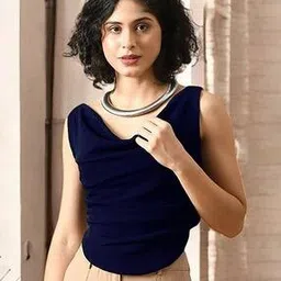 womenster Women Cowl-Neck Slim Fit Crop Top-picture-10