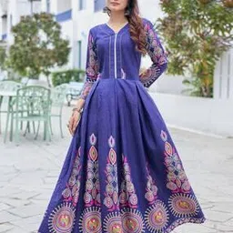 aradhna Women Floral Anarkali Round-Neck Kurta-picture-22