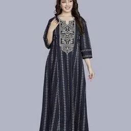 sanaa Women V-Neck Embroidered Nightgown-picture-49