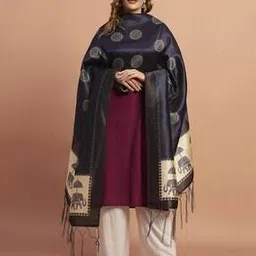 akshadeep Women Block Print Dupatta with Fringes-picture-39