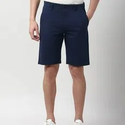 peter england Men Mid-Rise Regular Fit Flat-Front Cotton City Shorts-picture-13
