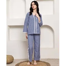 neudis Women Checked Top & Pyjamas Set-picture-12