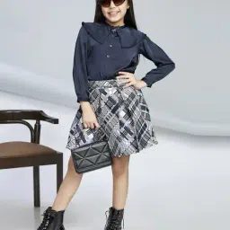 peppermint Girls Checked Skirt & Top Set image 1