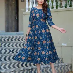 nyrika Women Floral Print A-Line Kurta image 1