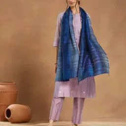 fabindia Women Silk Hand Woven Stole-picture-35