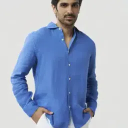 terra luna Men Slim Fit Shirt with Spread Collar-picture-52
