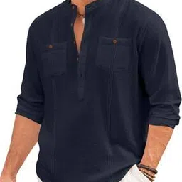 zbio Men Regular Fit Short Kurta with Mandarin Collar-picture-35