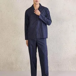 sweet dreams Men Geometric Print Lounge Shirt & Pyjamas Set image 1