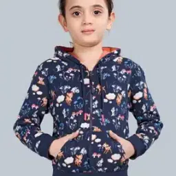 plumtree Girls Regular fit All Over Printed Zip-Up Hooded Sweatshirt-picture-40