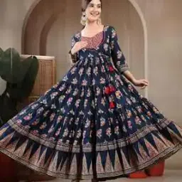 gulmohar jaipur Floral Printed Anarkali Kurta-picture-16