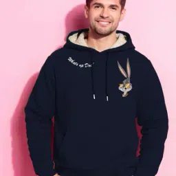 buda jeans co Men Regular Fit Typographic Hoodie image 1