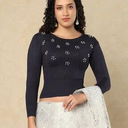 salwar studio Women Embellished & Embroidered Slip-On Blouse-picture-46