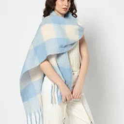 yousta Women Checked Stole with Tassels image 1