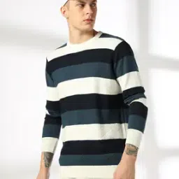 teamspirit Men Striped Regular Fit Crew-Neck T-Shirt-picture-38