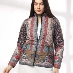 fusion Women Kaani Print Relaxed Fit Puffer Jacket-picture-33