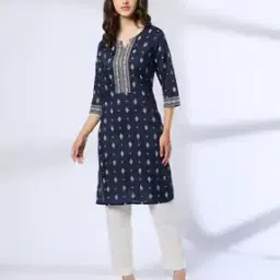 avaasa mix n' match Women Printed Straight Kurta-picture-21