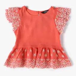 yousta Girls Schiffli Embroidered Relaxed Fit Top-picture-49
