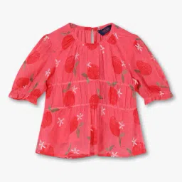 kg frendz Girls All-Over Print Relaxed Fit Round-Neck Top image 1