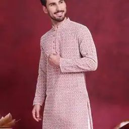 jompers Men Embroidered Regular Fit Long Kurta-picture-3