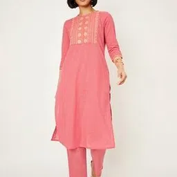 max Women Embroidery Straight Kurta Set-picture-37